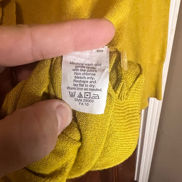 J. Crew Women's Mustard Ruffle Cardigan - Picture 5 of 12